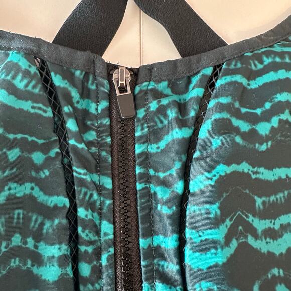 Fabletics Zoe High Impact Sports Bra in Tidal Size XXL Zip Up Adjustable Workout - Picture 4 of 10